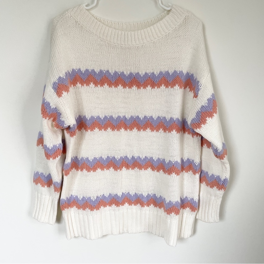 LOFT Outlet white striped sweater